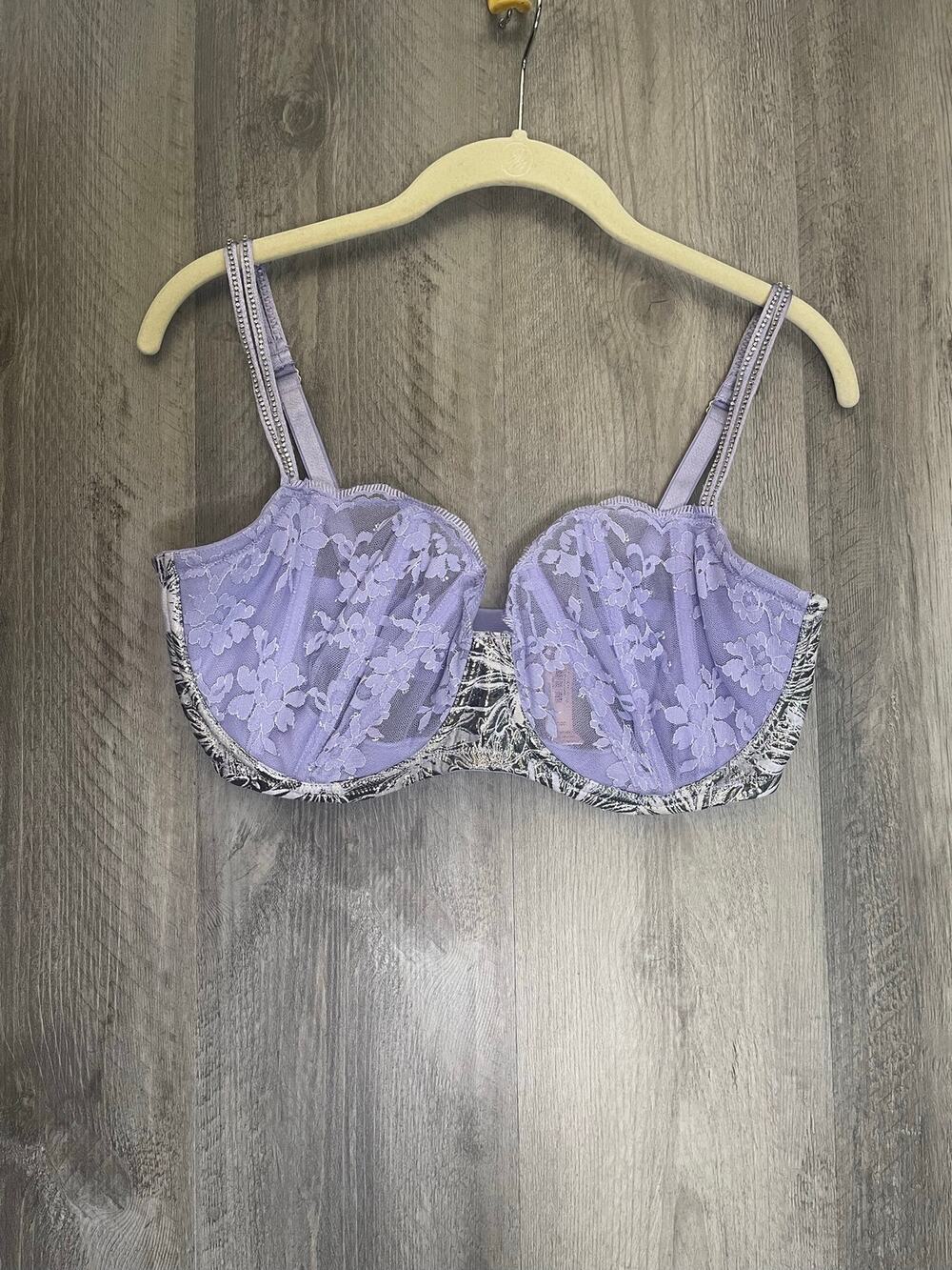 Victoria’s Secret Dream Angels Bra 36DDD Lavender Lace Rhinestone NWT